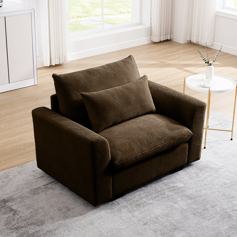 Siège de bureau en velours côtelé brun - Conception ergonomique pour un espace de travail productif, un ajout élégant à votre maison