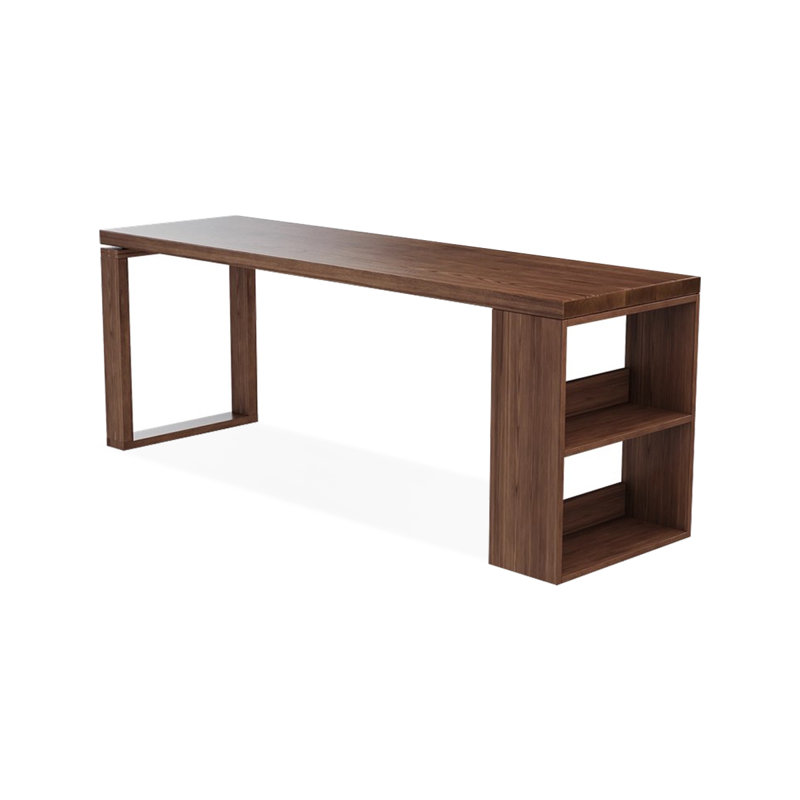 Nut-brown Rectangular Solid Wood writing desk, 29.53" H x 70.87" W x 23.62" D