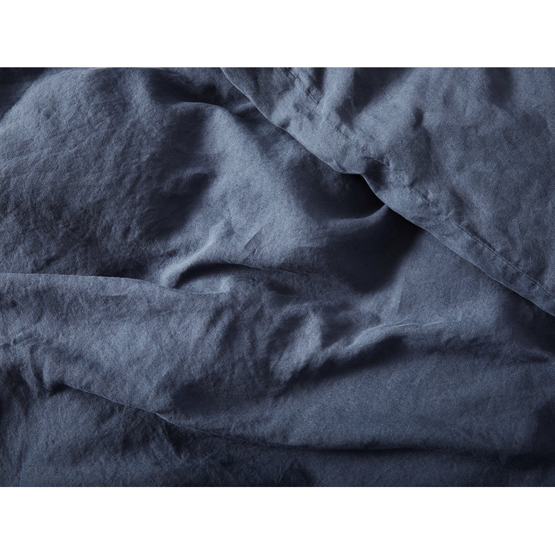 Coyuchi Relaxed Modern and Contemporary Duvet Cover, Harbor Blue, Full/Queen Duvet Cover