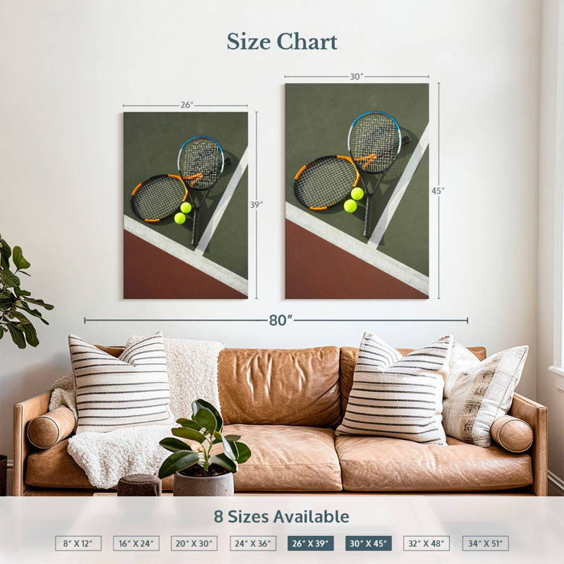 Raquettes et balles de tennis Sireci, H 39 po x l 26 po
