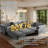 Pull-Out Sofa Bed Sectional,Chenille Modular Sleeper Sectional L Shaped Couch Sofa Bed-595027551
