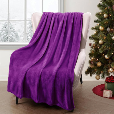 Extra Large Fleece Throw Blanket For Couch, Sofa, 300GSM Super Soft And Warm Blankets, Pure Throw All Season Use, Cozy, Plush, Lightweight, 50X70 Inches
