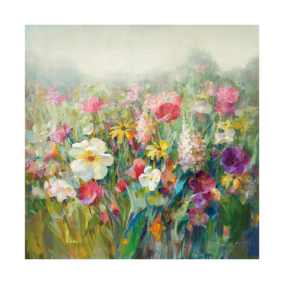 Wrapped Canvas Wall Art - Danhui Nai 'Mountain Meadows' Wall Art for Living Room, Bedroom, or Office Décor - 14x14