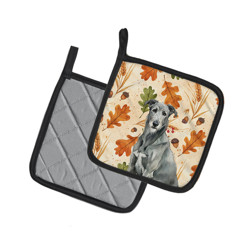 Paire de supports à casseroles Grey Irish Wolfhound Heirloom Fall