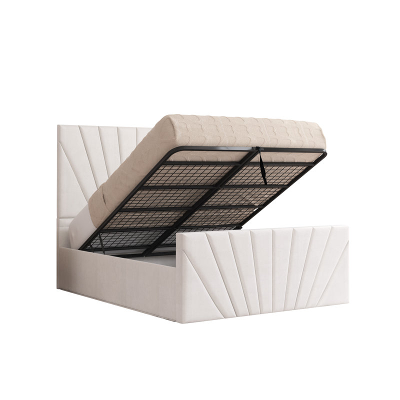Odolo Upholstered Ottoman Storage Bed, Double (4'6), White