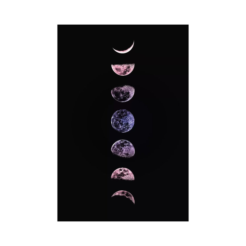 «Moon Phases» par Emanuela Carratoni, impression, Toile tendue, H 26 po x l 18 po x P 1,5 po