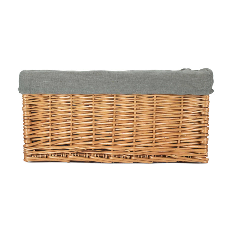 Wicker Lined Storage Basket, 22cm H x 42cm W x 30cm D