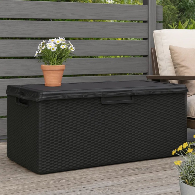 Boîte de rangement pour l'extérieur, gris anthracite, métal, 49 po
