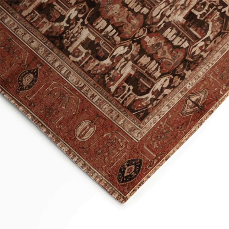 Persian Brown Indoor and Outdoor Area Rug, Rectangle 3' x 5'