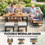 Outsunny 6-Piece Garden Corner Sofa Set with Cushions 6-8 Seater Grey
