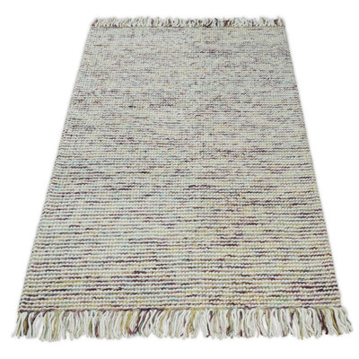 Tapis brun / gris en laine / coton tissé à la main Novella