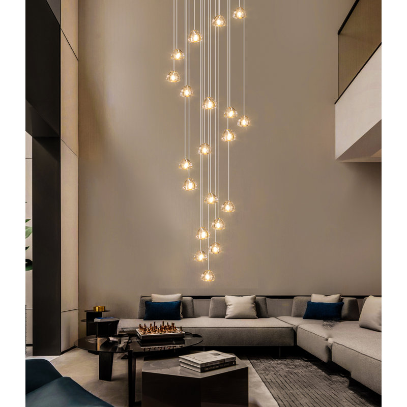 Lustre en cristal moderne 20 lumières chaudes, 20