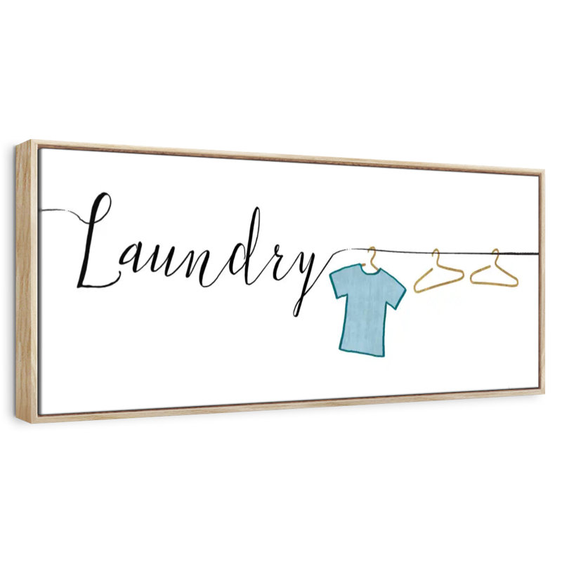 Wash And Dry I, Floating Frame Natural Wood, 28" X 10"