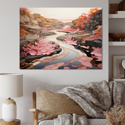 " Pink Meandering River Endless Journey I "