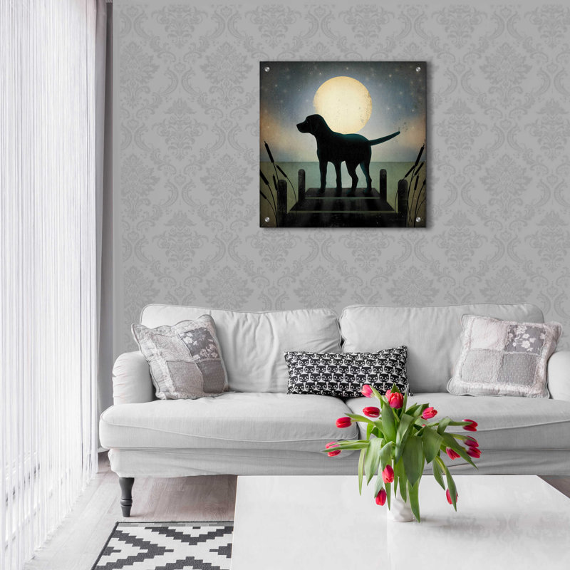 «Moonrise Black Dog» par Ryan Fowler, H 24 po x l 24 po x P 0,2 po