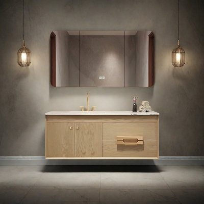 New Chinese-style rock plate bathroom cabinet