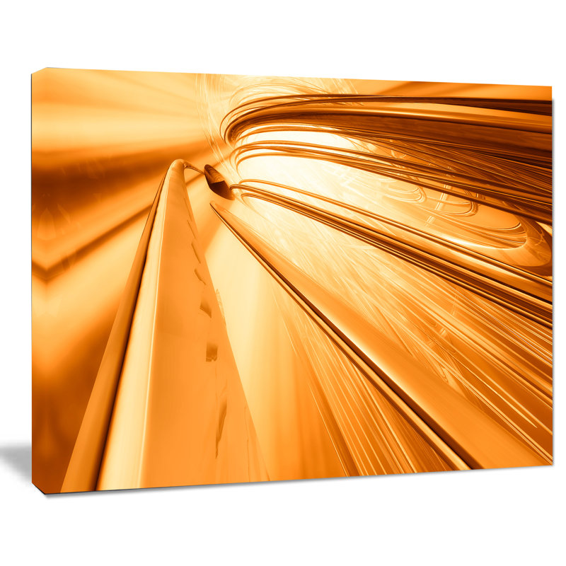 « fractal 3d brown rayures », impression sur toile tendue, H 8 po x l 12 po x P 1 po