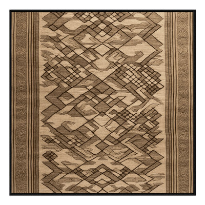Tapis art déco brun lavable à la machine