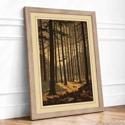 Deep Forest Path Scandinavian - Framed Print