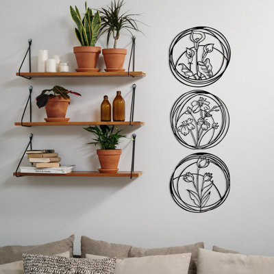 Elegant Black Decorative Metal Wall Accessory, 57.5 x 19.3 inches | 100% Metal Construction, Thickness: 0.05 inches | Perfect for Modern Home Décor, Durable & Stylish Design for Any Room