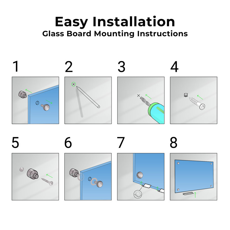 Large Blue Glass Magnetic Dry Erase Board 72" x 48"