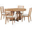 Table de salle à manger 5 pièces Retro Retro, extensible avec rallonge de 16 po et housses de chaise rembourrées Elegance 4, base à motif géométrique