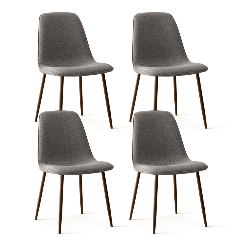 Chaise d'appoint rembourrée avec pieds en métal Jozwiak, Gris
