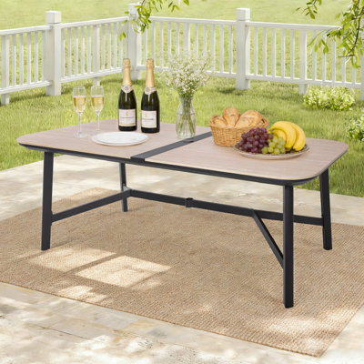 Table de salle à manger rectangulaire L 84 po avec trou en aluminium et plateau en céramique