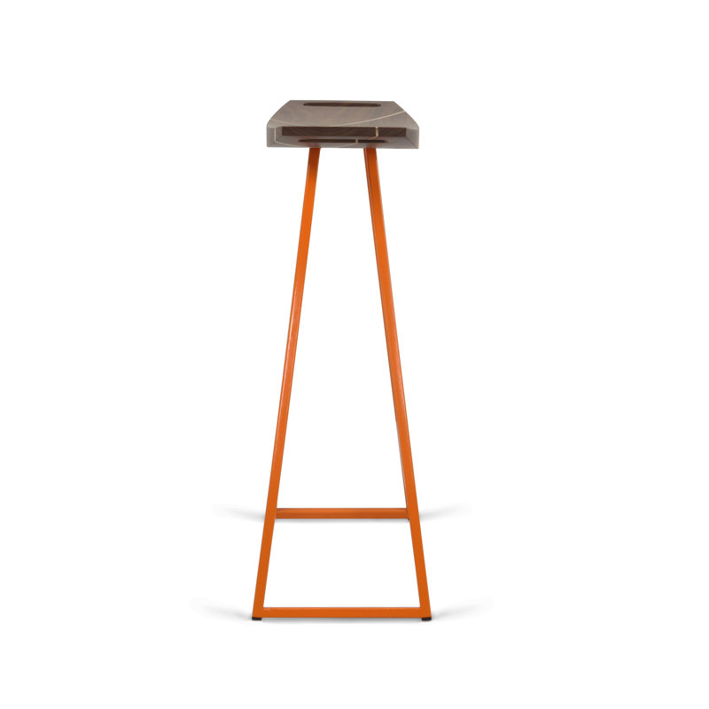 Tabouret de bar et de comptoir Robert, Orange, Noyer, Tabouret de bar (siège d'une hauteur de 30 po)
