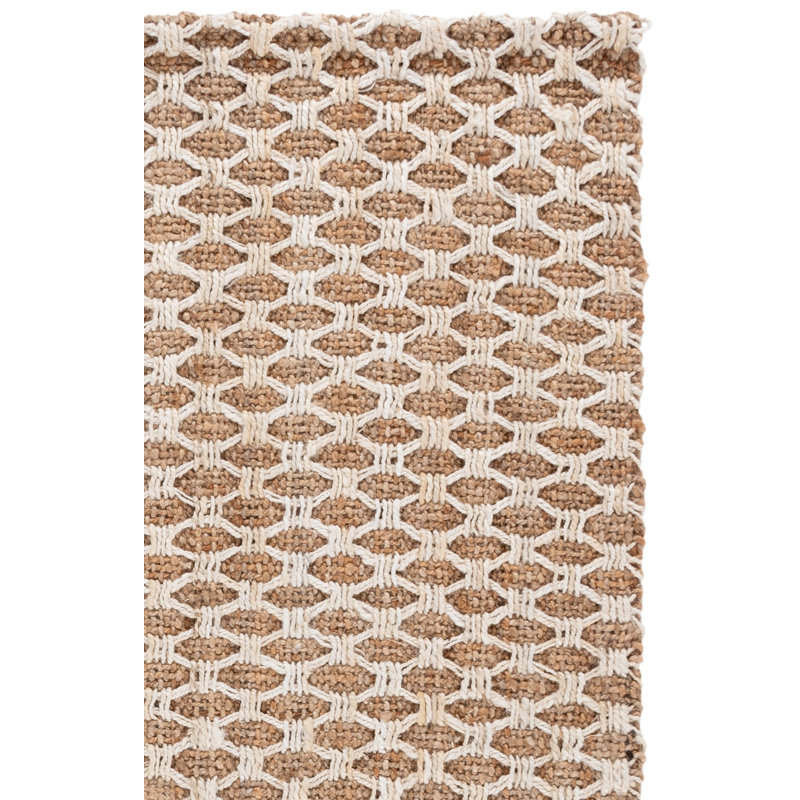 Natural Fiber Handwoven Jute Geometric Rug, Square 6'