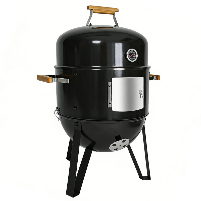Combinaison de gril fumoir vertical au charbon 17 po avec revêtement en porcelaine Laravist