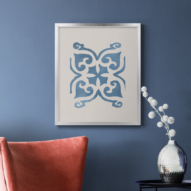 Toile encadrée monochrome de qualité supérieure Terra Mesa Tile II - prête à être accrochée, Argent, H 20 po x l 16 po