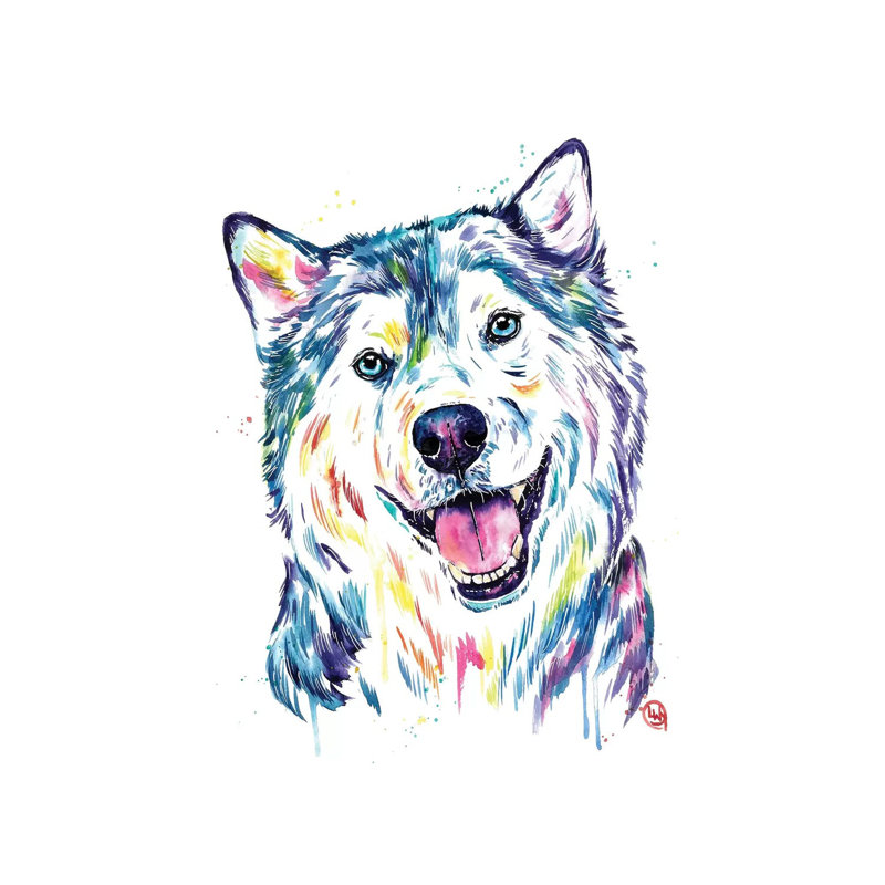 Siberian Husky by Lisa Whitehouse - Wrapped Canvas Painting, 30.48cm H x 20.32cm W x 1.91cm D