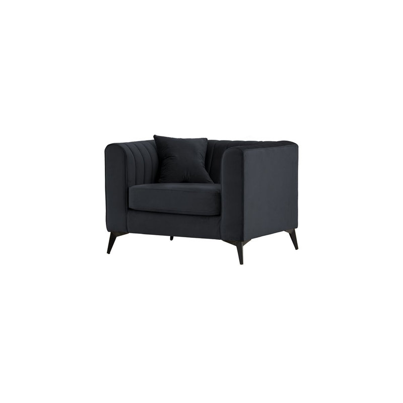 Upholstered Armchair, Black