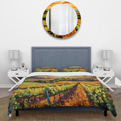 Ensemble de housse de couette Vangogh Sunlit Vineyard I Bedding