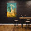 Visit The Usa Vintage Abstract Architecture Mountain Wall Art Print 1 Piece Wrapped Canvas Wall Art-1696216170