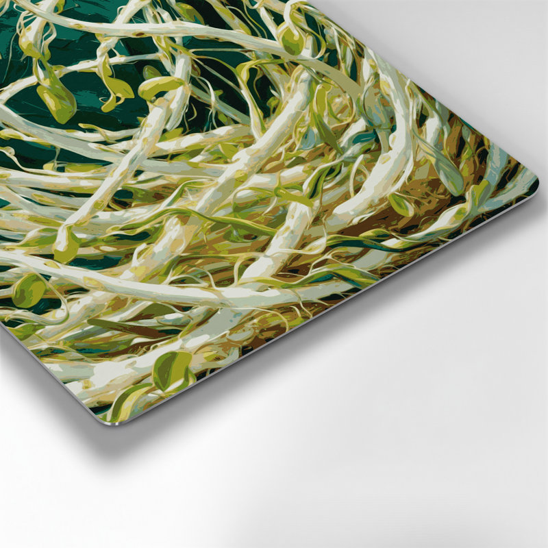 Art mural en métal vert légumes haricots, H 16 po x l 16 po
