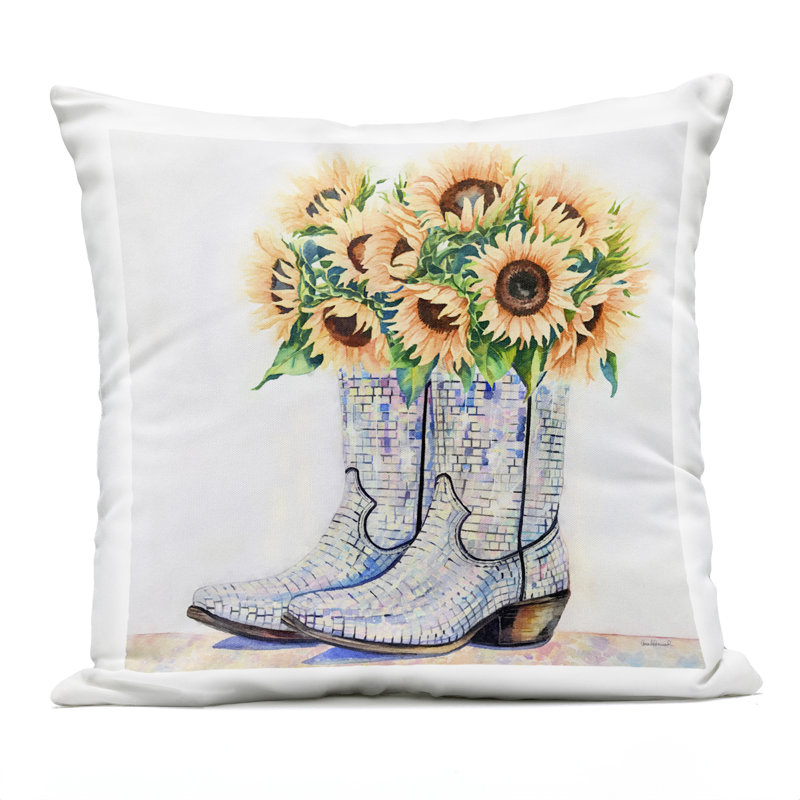 Coussin d'extérieur imprimé Sunflower