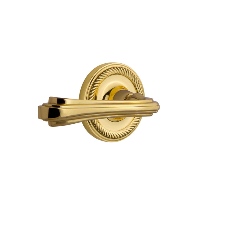 Rosette en corde (lit et bain) avec levier fleur, Droite, 2-3/8 po, Laiton non laqué