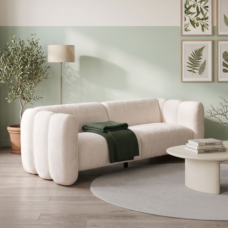 Canapé courbé 3 places, Beige