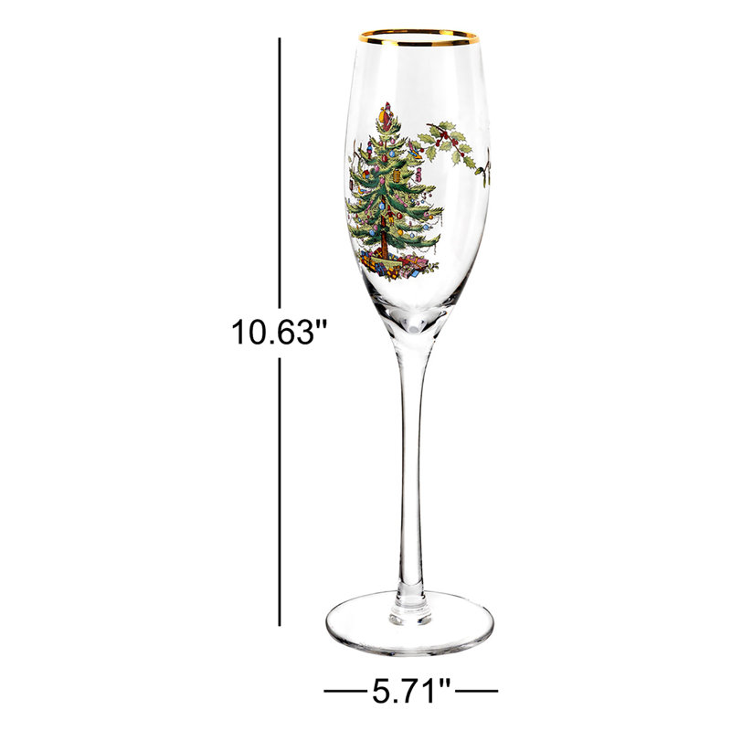 Christmas Tree 8.45 oz. Glass Flute