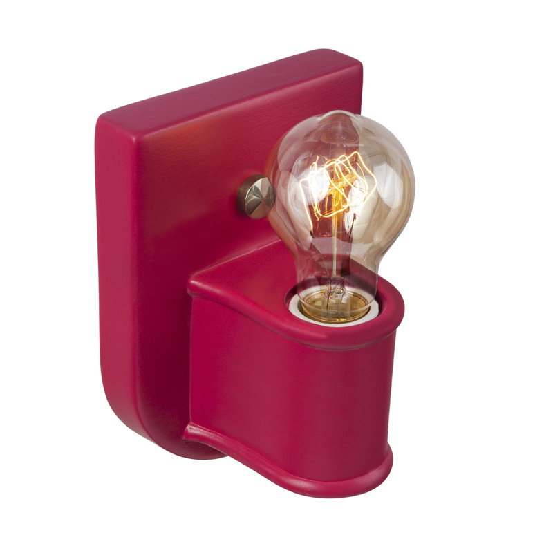 Amboise Ceramic Armed Sconce, Cerise, Brushed Nickel