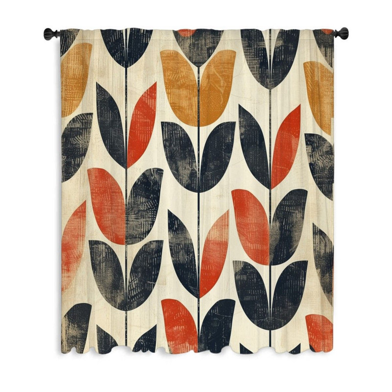 Botanical Sheer Curtain Single Panel, 53" W x 99" L