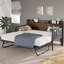 Lit de jour simple avec couchette escamotable, tête de lit et station de charge, support solide, noyer-384022600