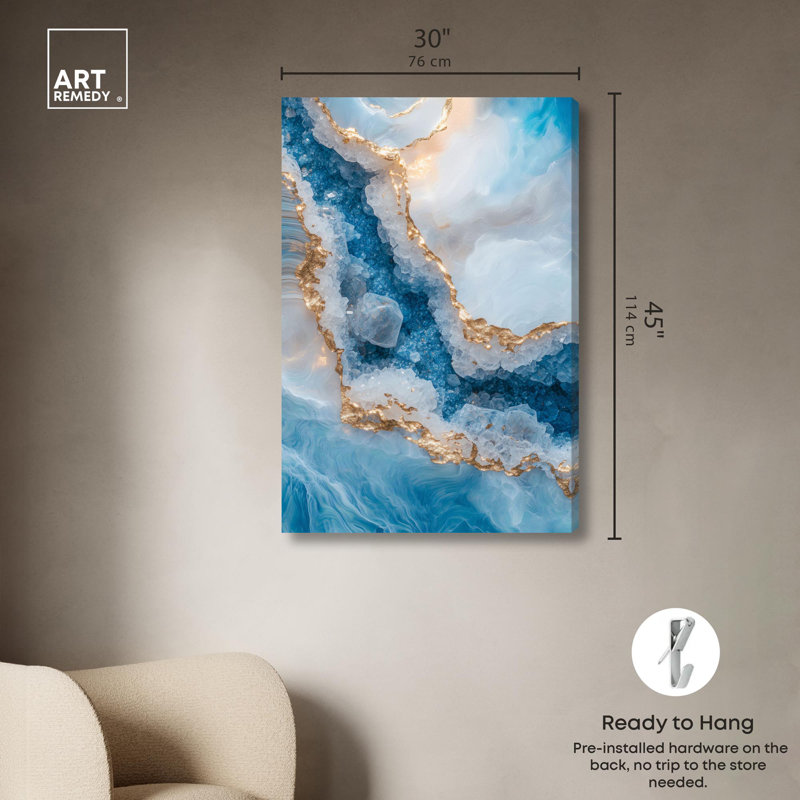 Décoration murale géode en toile Molten Topaz I , H 45 po x l 45 po, Toile tendue