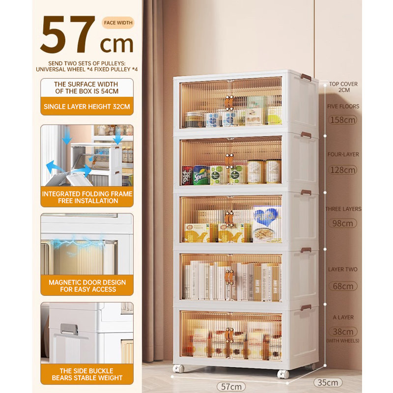 Nikyra Storage Cabinet with Locking Wheels, 5