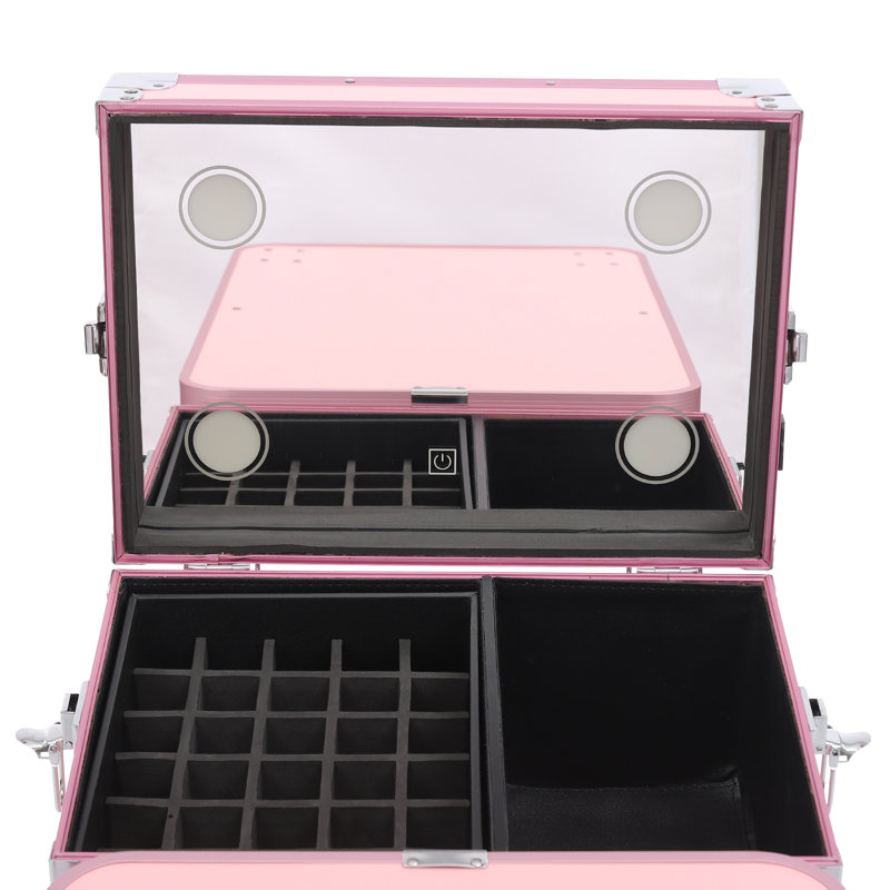 Trousse de maquillage avec organisateur de voyage, Rose