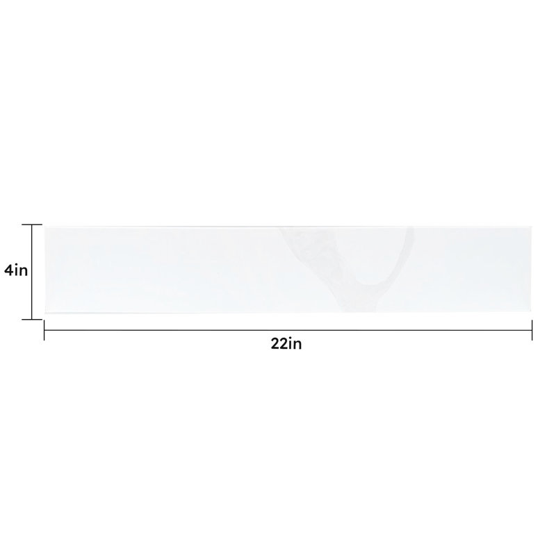 22 Inch White Quartz Side Backsplash, 4" Height, Suitable For Diy Bathroom Vanity Backsplash Bathroom, Consistent Color And Veining