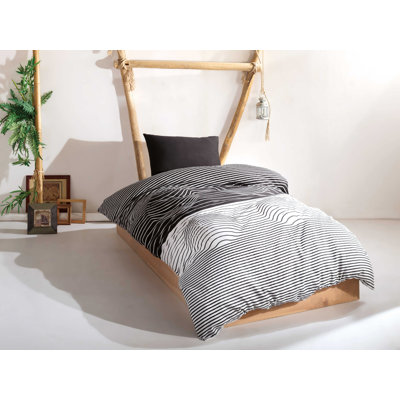 Cotton Blend Striped Duvet Cover
