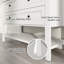 Ensemble de meuble-lavabo à double cuve 48 "avec comptoir en résine Daum, robinet en alliage de zinc, 4 tiroirs lisses et 1 tablette ouverte-509788862
